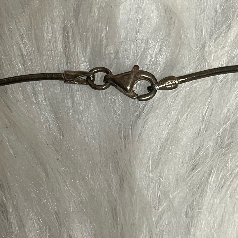 Sterling Cats Eye Crystal Necklace - Picture 9 of 12